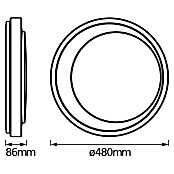Ledvance Smart+ WiFi Led-plafondlamp, rond Ceiling Moon (32 W, Ø x h: 480 x 86 mm, Wit/Zilver) | BAUHAUS
