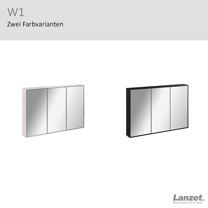 Lanzet Dune LED-Spiegelschrank W1 (B x H: 100 x 68 cm, Holz, Weiß) | BAUHAUS