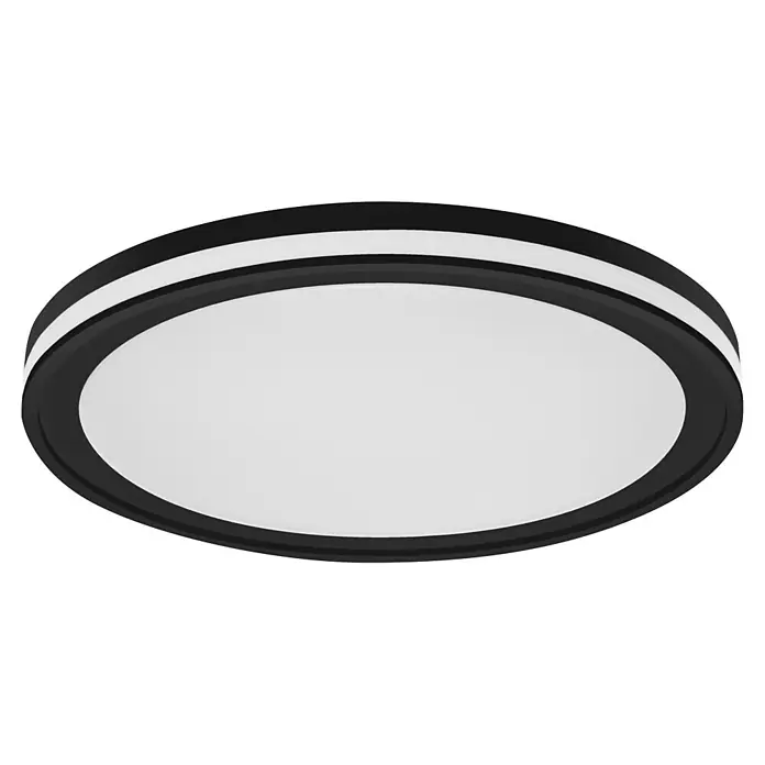 Ledvance LED-Deckenleuchte rund - 28 W, Ø x H: 46 x 9,5 cm, Schwarz, Mehrfarbig - Ovale LED-Deckenleuchte mit schwarzem Rahmen, weißem Diffusor und weißem Akzentstreifen.