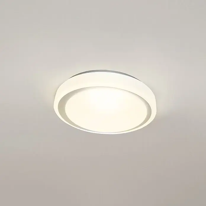 Ledvance Smart+ WiFi LED-Deckenleuchte rund Ceiling Moon - 32 W, Ø x H: 480 x 86 mm, Weiß/Silber - Beleuchtete runde weiße LED-Deckenleuchte.