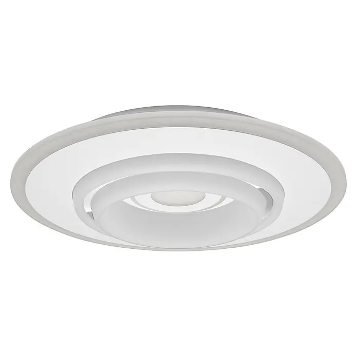 Ledvance LED-Deckenleuchte rund - 32 W, Ø x H: 50 x 10 cm, Weiß, RGBW - Runde weiße LED-Deckenleuchte mit mehreren konzentrischen, mattierten Ringen.