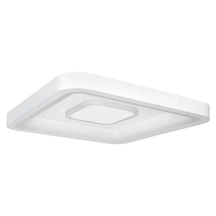 Ledvance LED-Deckenleuchte - 32 W, L x B x H: 48,5 x 48,5 x 8 cm, Weiß, Mehrfarbig - Weißes, modernes quadratisches LED-Deckenlicht mit abgerundeten Ecken und mehrschichtigem Design.
