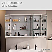 Lanzet Dune LED-Spiegelschrank W1 (B x H: 100 x 68 cm, Holz, Weiß) | BAUHAUS