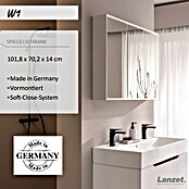 Lanzet Dune LED-Spiegelschrank W1 (B x H: 100 x 68 cm, Holz, Weiß) | BAUHAUS