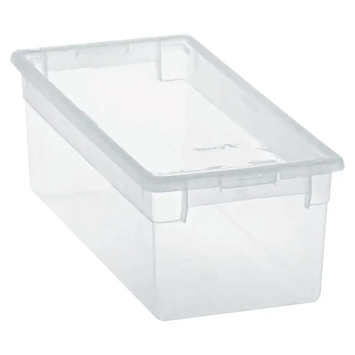 BAUHAUS Caja de almacenaje Light Box - L x An x Al: 39,6 x 17,8 x 13,2 cm, Plástico, Transparente, 7 l - Recipiente de plástico transparente rectangular.