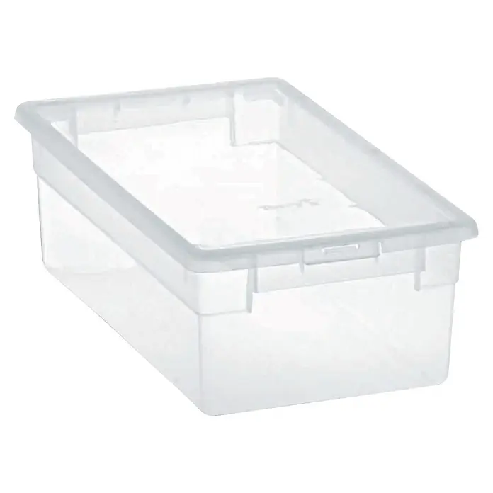 BAUHAUS Caja de almacenaje Light Box - L x An x Al: 33,4 x 19 x 11 cm, Plástico, Transparente, 5 l - Caja de almacenamiento rectangular de plástico transparente con la parte superior abierta.