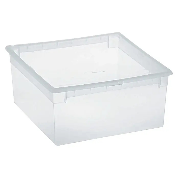 BAUHAUS Caja de almacenaje Light Box - L x An x Al: 39,6 x 37,8 x 18,5 cm, Plástico, Transparente, 23 l - Caja de almacenamiento de plástico transparente para organizar y clasificar artículos.
