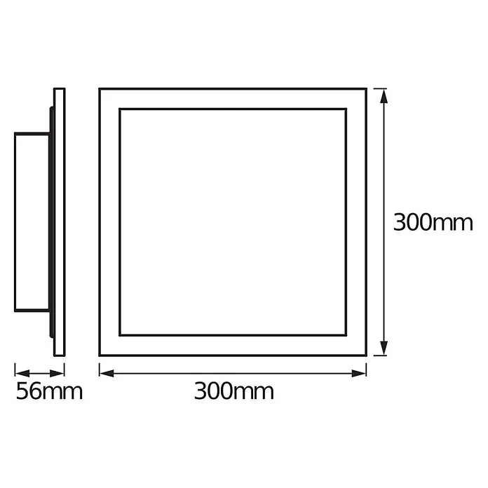 Ledvance Smart+ WiFi LED-Panel Planon Plus - L x B x H: 300 x 300 x 56 mm, Weiß, Warmweiß - Quadratisches LED-Panel, 300x300mm, Tiefe 56mm.