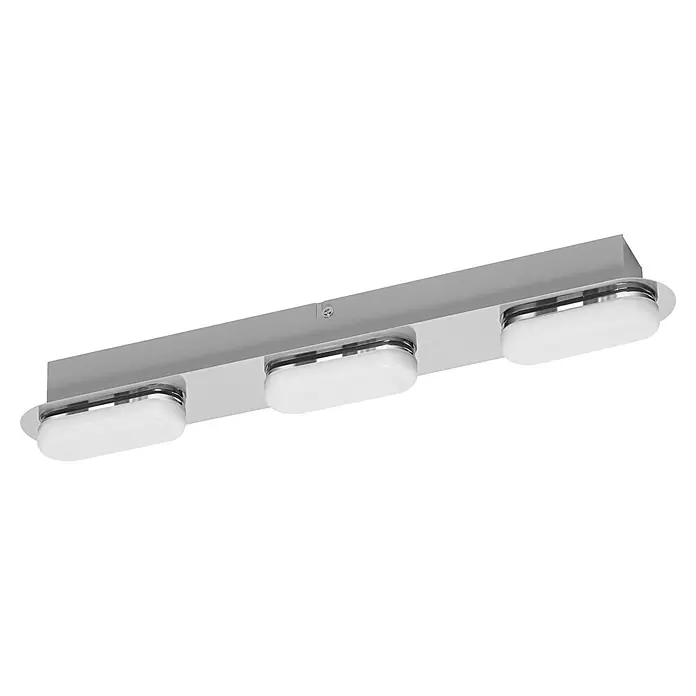 Ledvance LED-Wandstrahler - 20 W, L x B x H: 44,5 x 6 x 5,8 cm, Silber, Mehrfarbig, 3 Stk. - Silberfarbene Wandleuchte aus Metall mit drei ovalen weißen Diffusoren.