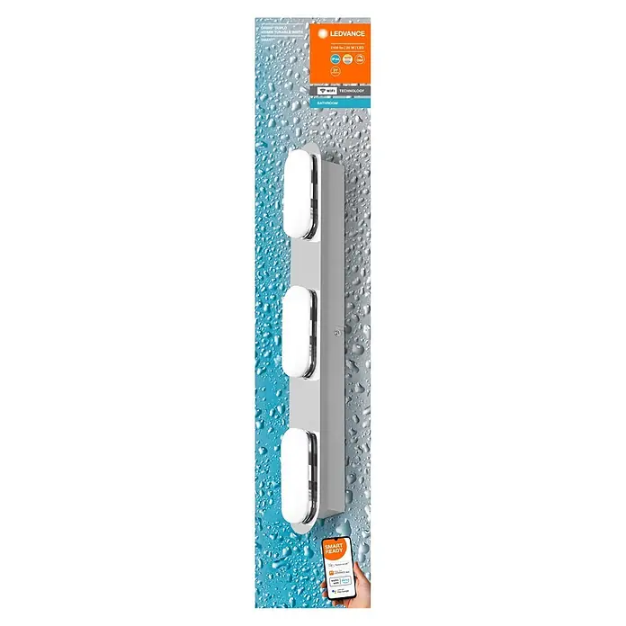 Ledvance LED-Wandstrahler - 20 W, L x B x H: 44,5 x 6 x 5,8 cm, Silber, Mehrfarbig, 3 Stk. - Graue LEDVANCE ORBIS DUPLO Wandleuchte mit drei abstimmbaren weißen LED-Lampen, smart und Wi-Fi-fähig.