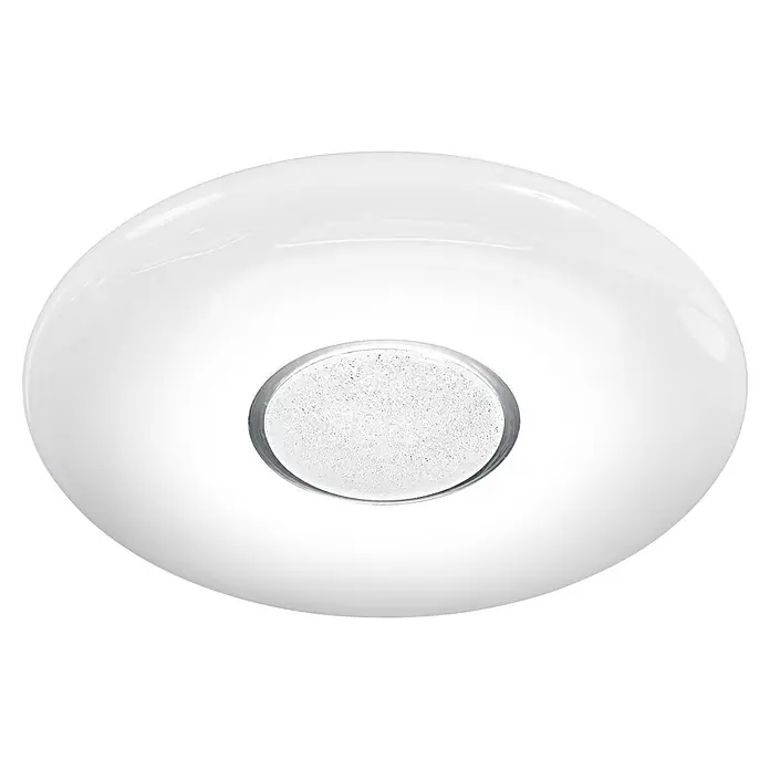 Ledvance Smart+ WiFi LED-Deckenleuchte rund Ceiling Kite - 24 W, Ø x H: 410 x 68 mm, Weiß - Rundes, glänzendes weißes Licht mit texturiertem, klarem Mitteleinsatz.