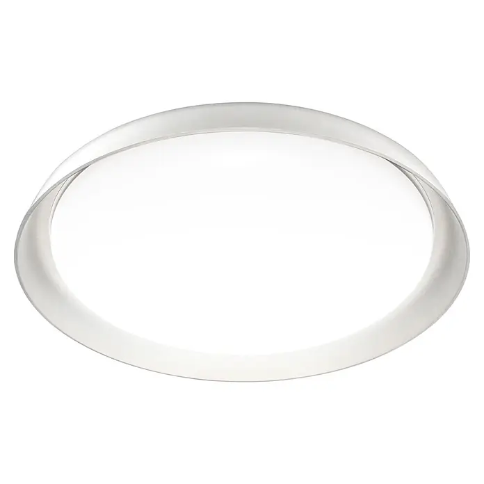 Ledvance Smart+ WiFi LED-Deckenleuchte rund Ceiling Plate - 24 W, Ø x H: 430 x 70 mm, Weiß - Ovale weiße LED-Deckenleuchte mit schlankem, hellgrauem Rahmen.