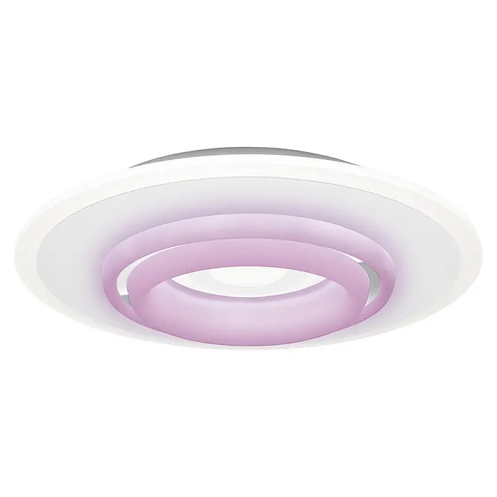 Ledvance LED-Deckenleuchte rund - 32 W, Ø x H: 50 x 10 cm, Weiß, RGBW - Runde, geschichtete Deckenleuchte mit weißen und lavendelfarbenen konzentrischen Ringen.