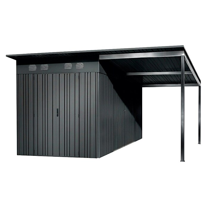 Hoggar Caseta para jardín Pioneer Y140 (Medidas ext. (An x Pr): 505 x 280 cm, Antracita, Acero, 14,4 m²) | BAUHAUS