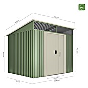 Hoggar Caseta para jardín Gansen II (Medidas ext. (An x Pr): 238 x 193 cm, Área: 4,6 m², Verde/Beige, Acero) | BAUHAUS