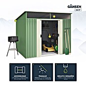Hoggar Caseta para jardín Gansen II (Medidas ext. (An x Pr): 238 x 193 cm, Área: 4,6 m², Verde/Beige, Acero) | BAUHAUS