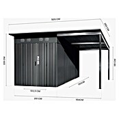 Hoggar Caseta para jardín Pioneer Y140 (Medidas ext. (An x Pr): 505 x 280 cm, Antracita, Acero, 14,4 m²) | BAUHAUS