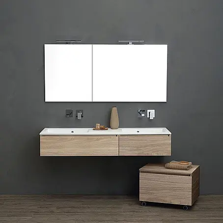KV 150cm Badmöbelset  mit 2 Schubladen in Naturholzoptik | Valentina