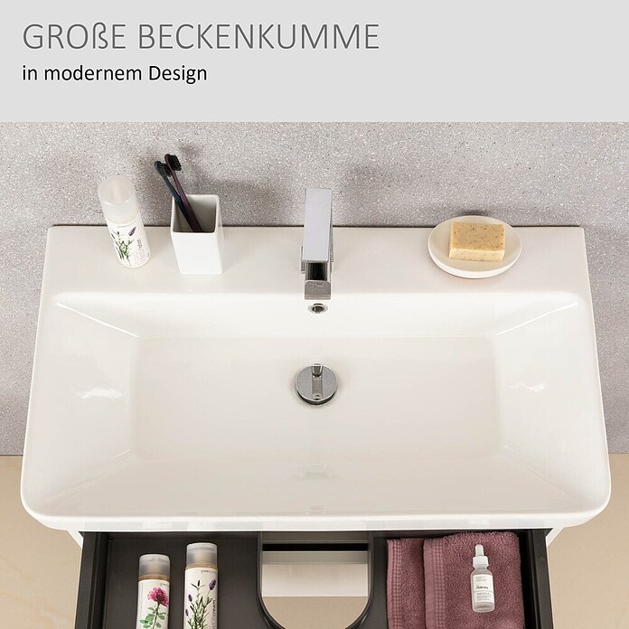Modern 3.0 Einbauwaschbecken (80 x 46 cm, Keramik, Weiß)
