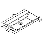 Modern 3.0 Einbauwaschbecken (80 x 46 cm, Keramik, Weiß)