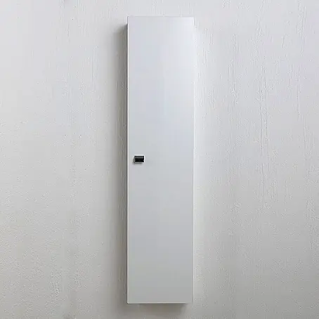 KV Platzsparender Hängeschrank in glänzend weißer ausführung – H:136xB:31xT:16 cm | Simply