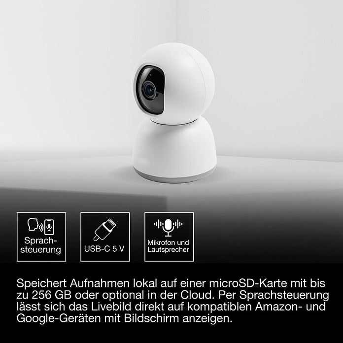 Osram Smart+ Überwachungskamera 360 (Passend für: Alarmsystem, Smart Home System) | BAUHAUS