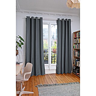 Cortina térmica Cocoon (An x Al: 140 x 260 cm, 100% poliéster, Gris oscuro)