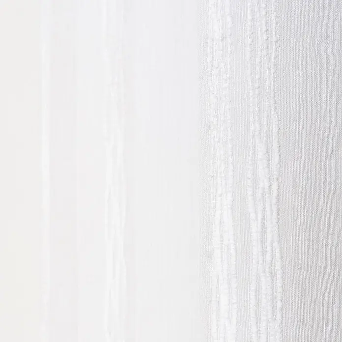 Visillo para ventana Abigail - An x Al: 140 x 260 cm, 100% poliéster, Blanco - Tejido blanco transparente con rayas verticales texturizadas.