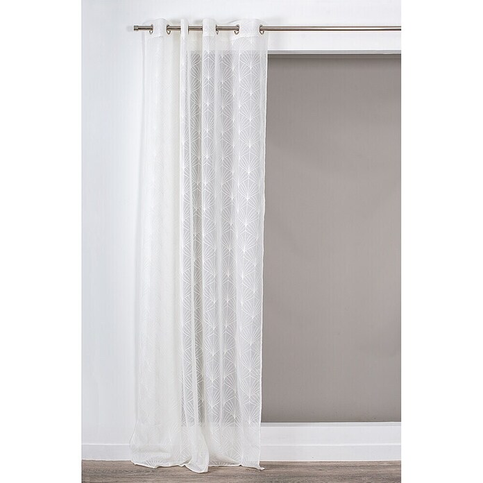 Visillo para ventana bordado Baker (An x Al: 140 x 260 cm, 100% poliéster, Blanco) | BAUHAUS