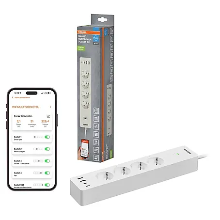Osram Smart+ Smart-Steckdosenleiste 2. Gen. 2 USB-A, 2 USB-C