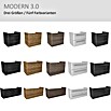 Modern 3.0 Waschtischunterschrank (49 x 76 x 42 cm, 2 Schubkästen, Darkoak, Matt)