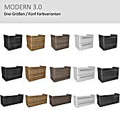 Modern 3.0 Waschtischunterschrank (49 x 116 x 42 cm, 2 Schubkästen, Grafit, Hochglanz)