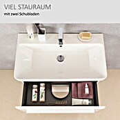 Modern 3.0 Waschtischunterschrank (49 x 56 x 42 cm, 2 Schubkästen, Weiß, Hochglanz)
