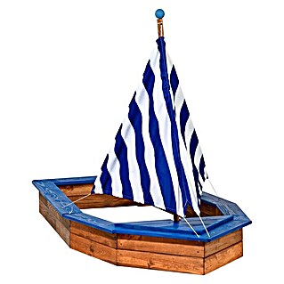 Dobar Sandkasten Schiff (180 x 96 x 125 cm, Holz, Blau/Braun)