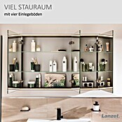 Lanzet Dune LED-Spiegelschrank W1 (B x H: 101,8 x 70,2 cm, Holz, Schwarz) | BAUHAUS