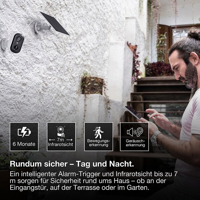 Osram Smart+ Überwachungskamera Battery Solar (Passend für: Alarmsystem, Smart Home System) | BAUHAUS