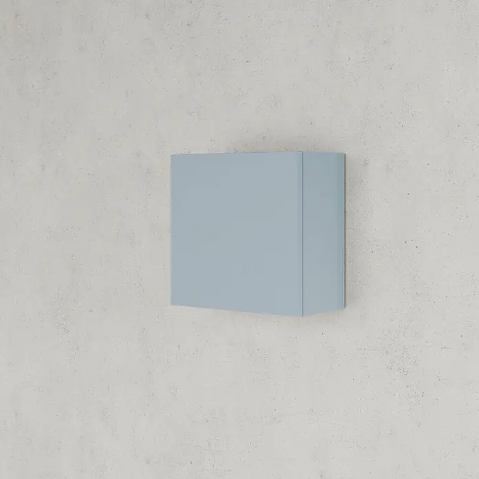Kiamami Valentina Badmöbel-Set - Hellblau - Hellblaue rechteckige Wandleuchte.