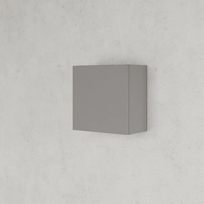 Kiamami Valentina Badmöbel-Set - Grau - Einfaches graues rechteckiges Hängeschrank- oder Regalmodul.
