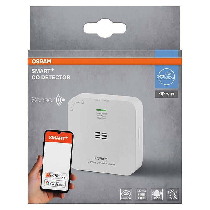 Ledvance Smart+ WiFi Kohlenmonoxidmelder (L x B x H: 8,5 x 2,73 x 8,5 cm, Batterielaufzeit: 5 Jahre) | BAUHAUS