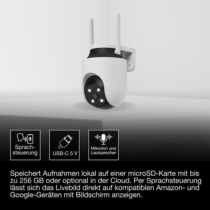 Osram Smart+ Überwachungskamera Outdoor 360 (Passend für: Alarmsystem, Smart Home System) | BAUHAUS