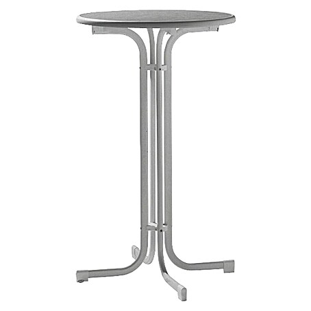 Sieger Garten-Stehtisch rund (Ø x H: 70 x 112 cm, Stahl, Kunststoff, Klappbar, Eisengrau)