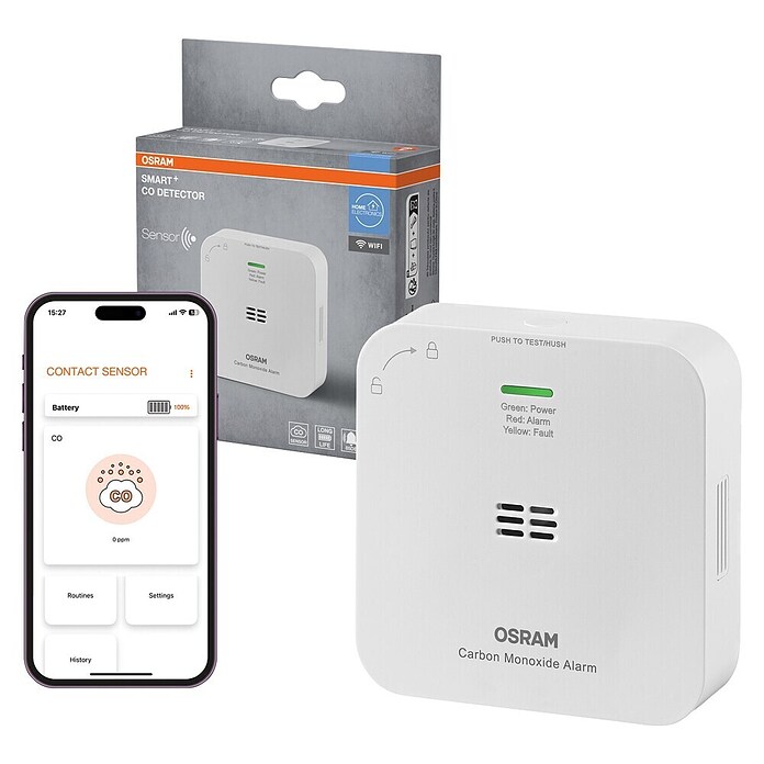 Ledvance Smart+ WiFi Kohlenmonoxidmelder (L x B x H: 8,5 x 2,73 x 8,5 cm, Batterielaufzeit: 5 Jahre) | BAUHAUS