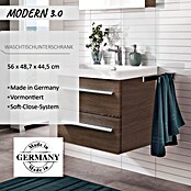 Modern 3.0 Waschtischunterschrank (49 x 56 x 42 cm, 2 Schubkästen, Eiche Maron, Matt)
