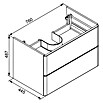Modern 3.0 Waschtischunterschrank (49 x 76 x 42 cm, 2 Schubkästen, Darkoak, Matt)