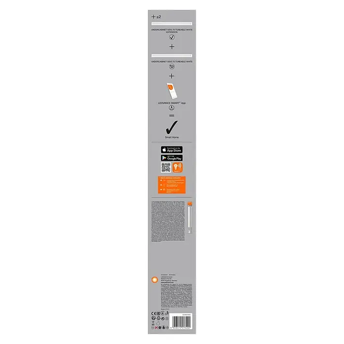 Ledvance Smart+ WiFi LED-Panel Cabinet - L x B x H: 50 x 3,8 x 0,8 cm, 8 W - Weiße, abstimmbare Unterschrank-LED-Lichtleiste mit Erweiterung und Smart-App-Steuerung.