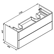 Modern 3.0 Waschtischunterschrank (49 x 116 x 42 cm, 2 Schubkästen, Grafit, Hochglanz)