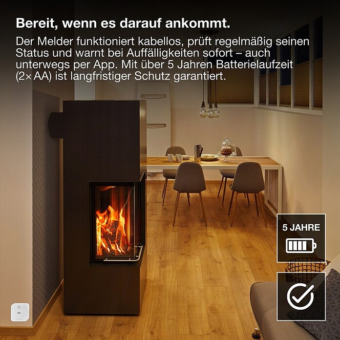 Ledvance Smart+ WiFi Kohlenmonoxidmelder (L x B x H: 8,5 x 2,73 x 8,5 cm, Batterielaufzeit: 5 Jahre) | BAUHAUS