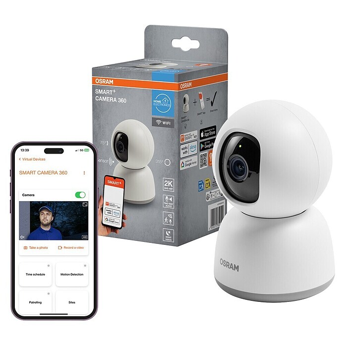 Osram Smart+ Überwachungskamera 360 (Passend für: Alarmsystem, Smart Home System) | BAUHAUS