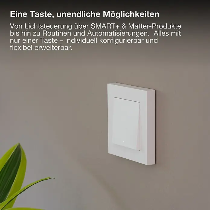 Osram Smart+ Schalter Unterputz Wandschalter 1G matter - Weiß, Innen - Weißer smarter Wandschalter/Taster zur Steuerung von Lichtern und Smart-Home-Geräten, individuell konfigurierbar und erweiterbar.