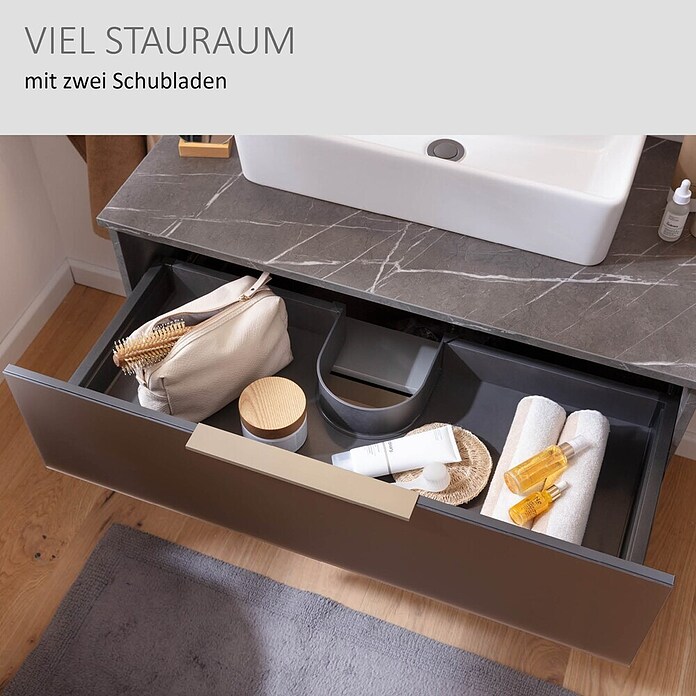 Camargue Marble Badmöbel-Set (90 cm, Goldbronze, 2 -tlg.) | BAUHAUS